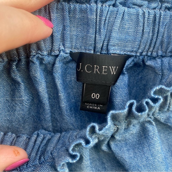 J. Crew Chambray Off Shoulder Top Blue Size 00 - Picture 12 of 15